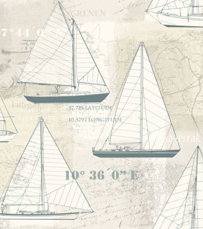 Beige, Blå tapet med , Figurativt, Stormönstrat, Text mönster