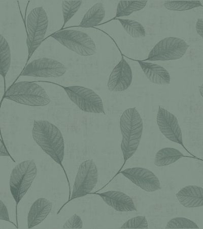 Grön tapet med Blad,  mönster