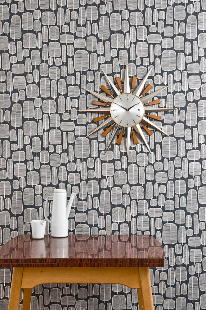 svart retrotapet med tr&auml;d