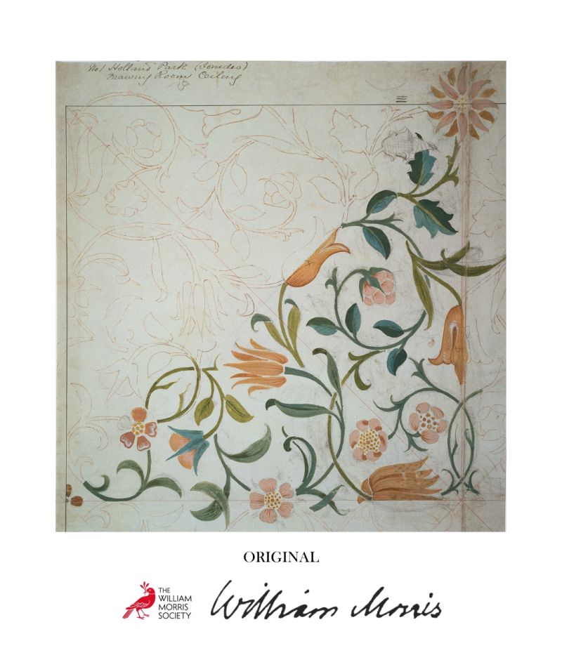 Vit, Multif&auml;rgat tapet med Blommigt m&ouml;nster