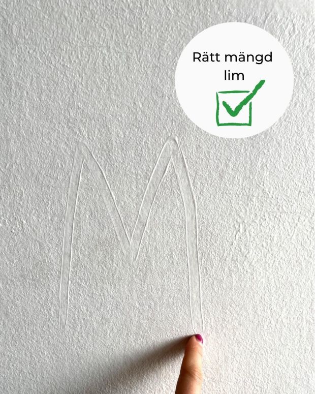 s&aring; mycket lim p&aring; v&auml;ggen beh&ouml;ver du n&auml;r du tapetserar